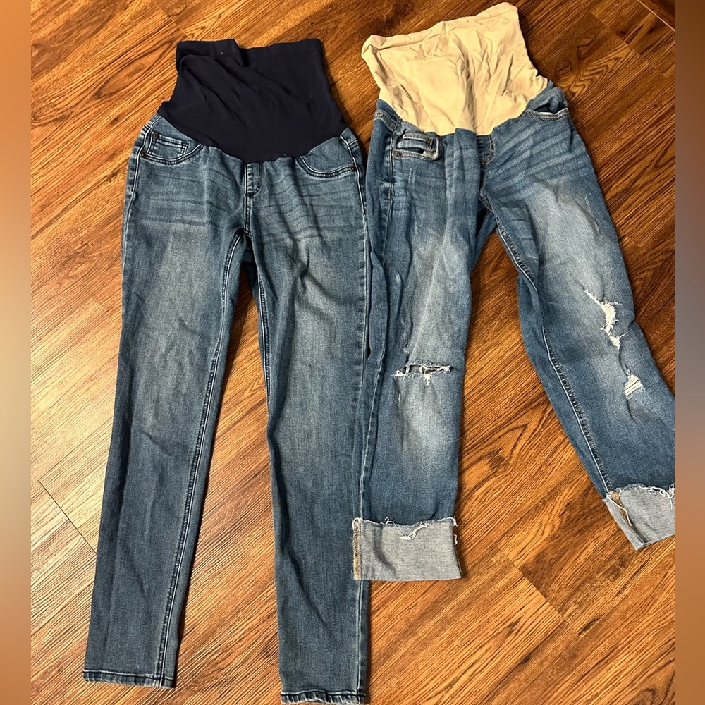 (2) Pairs of Indigo Blue Maternity Jeans